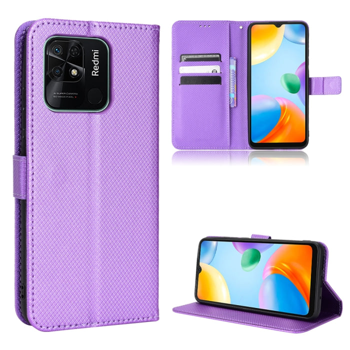 Estuche para teléfono de cuero con textura de diamante, For BLU G91 Pro, For OPPO Realme Q3T / Q3S, For TCL 20 SE, For TCL 30 SE / 30 E / 306 / Sharp Aquos V6, For TCL 30 XE 5G / 30 V 5G, For vivo Y76 5G, For Wiko Y52, For Wiko Y82                     ...