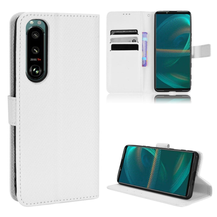 Estuche para teléfono de cuero con textura de diamante, For BLU G91 Pro, For OPPO Realme Q3T / Q3S, For TCL 20 SE, For TCL 30 SE / 30 E / 306 / Sharp Aquos V6, For TCL 30 XE 5G / 30 V 5G, For vivo Y76 5G, For Wiko Y52, For Wiko Y82                     ...
