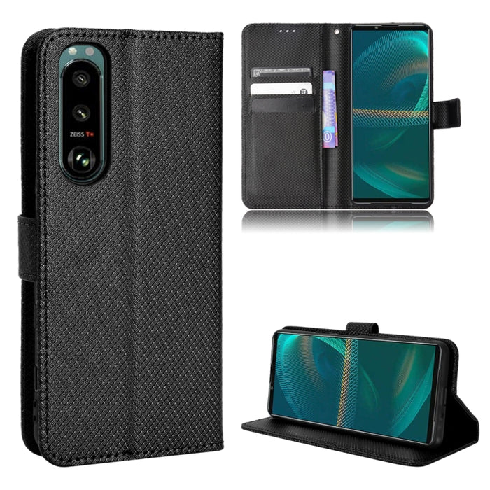 Estuche para teléfono de cuero con textura de diamante, For BLU G91 Pro, For OPPO Realme Q3T / Q3S, For TCL 20 SE, For TCL 30 SE / 30 E / 306 / Sharp Aquos V6, For TCL 30 XE 5G / 30 V 5G, For vivo Y76 5G, For Wiko Y52, For Wiko Y82                     ...