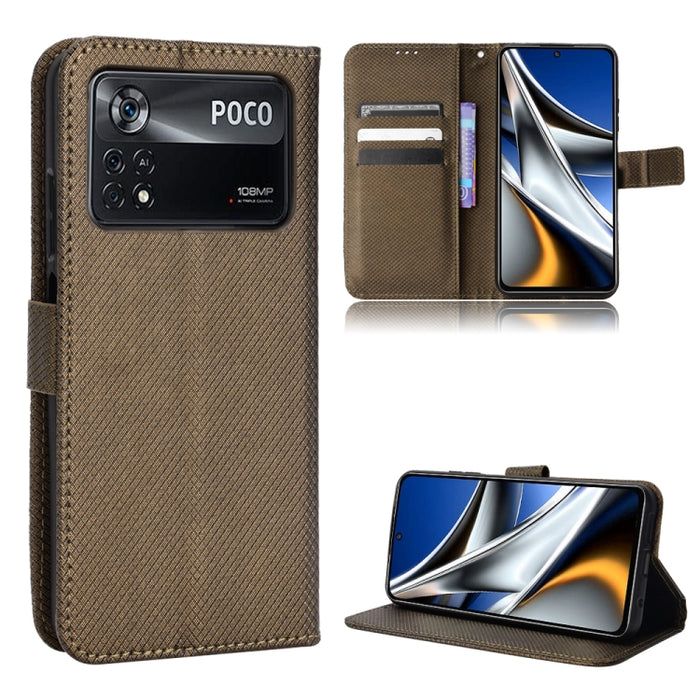 Estuche para teléfono de cuero con textura de diamante, For BLU G91 Pro, For OPPO Realme Q3T / Q3S, For TCL 20 SE, For TCL 30 SE / 30 E / 306 / Sharp Aquos V6, For TCL 30 XE 5G / 30 V 5G, For vivo Y76 5G, For Wiko Y52, For Wiko Y82                     ...