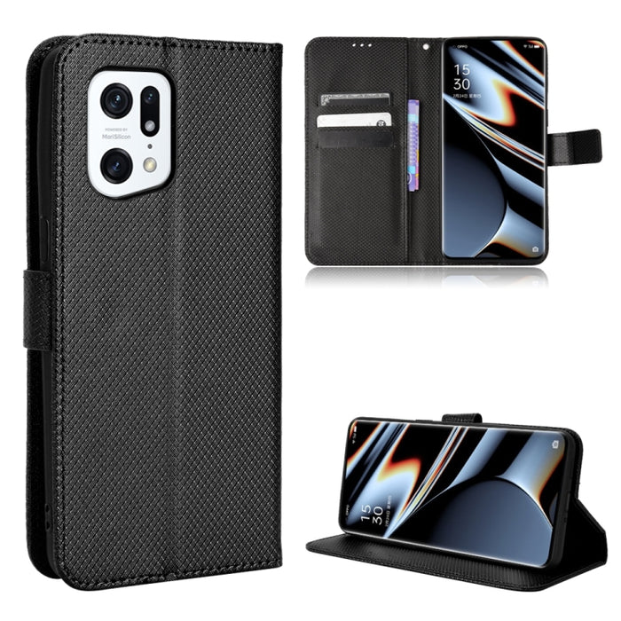 Estuche para teléfono de cuero con textura de diamante, For Xiaomi Poco M4 Pro 5G Big Hole, For Xiaomi Poco M4 Pro 5G Fine Hole, For OnePlus Nord CE 2 5G, For OPPO A7 / AX7 / A5s / AX5s / A21, For OPPO Find X5 Pro, For OPPO Find X5                     ...