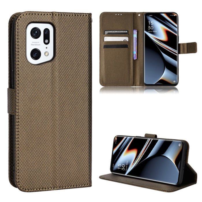 Estuche para teléfono de cuero con textura de diamante, For Xiaomi Poco M4 Pro 5G Big Hole, For Xiaomi Poco M4 Pro 5G Fine Hole, For OnePlus Nord CE 2 5G, For OPPO A7 / AX7 / A5s / AX5s / A21, For OPPO Find X5 Pro, For OPPO Find X5                     ...