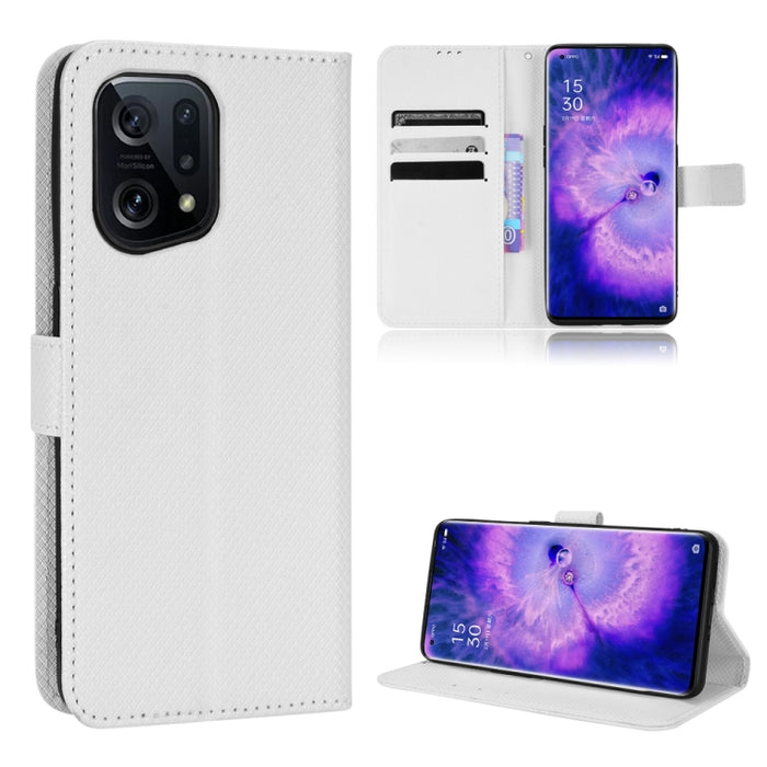 Estuche para teléfono de cuero con textura de diamante, For Xiaomi Poco M4 Pro 5G Big Hole, For Xiaomi Poco M4 Pro 5G Fine Hole, For OnePlus Nord CE 2 5G, For OPPO A7 / AX7 / A5s / AX5s / A21, For OPPO Find X5 Pro, For OPPO Find X5                     ...