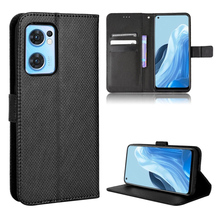 Estuche para teléfono de cuero con textura de diamante, For Xiaomi Poco M4 Pro 5G Big Hole, For Xiaomi Poco M4 Pro 5G Fine Hole, For OnePlus Nord CE 2 5G, For OPPO A7 / AX7 / A5s / AX5s / A21, For OPPO Find X5 Pro, For OPPO Find X5                     ...
