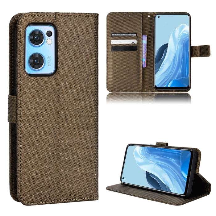 Estuche para teléfono de cuero con textura de diamante, For Xiaomi Poco M4 Pro 5G Big Hole, For Xiaomi Poco M4 Pro 5G Fine Hole, For OnePlus Nord CE 2 5G, For OPPO A7 / AX7 / A5s / AX5s / A21, For OPPO Find X5 Pro, For OPPO Find X5                     ...