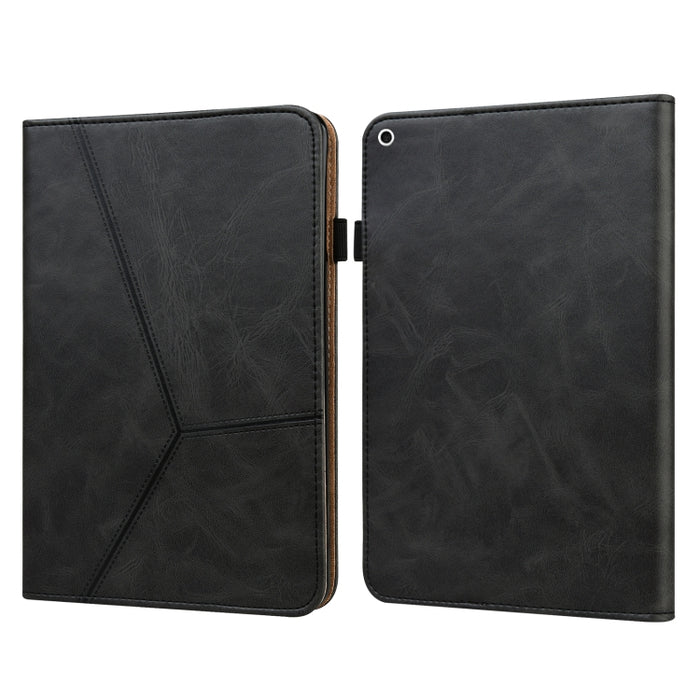 Estuche de cuero elegante con rayas en relieve de color sólido