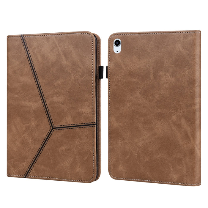 Estuche de cuero elegante con rayas en relieve de color sólido