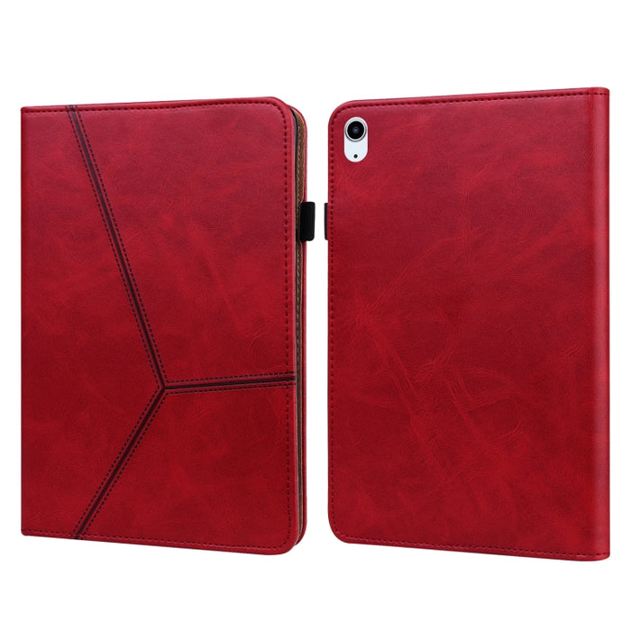 Estuche de cuero elegante con rayas en relieve de color sólido