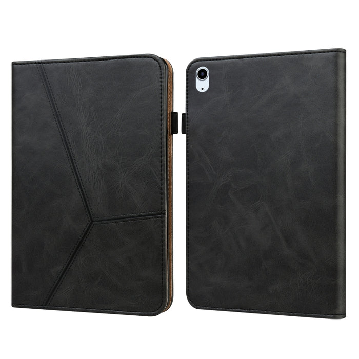 Estuche de cuero elegante con rayas en relieve de color sólido