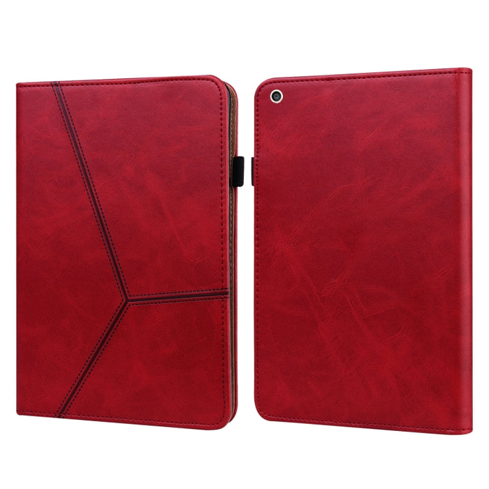 Estuche de cuero elegante con rayas en relieve de color sólido