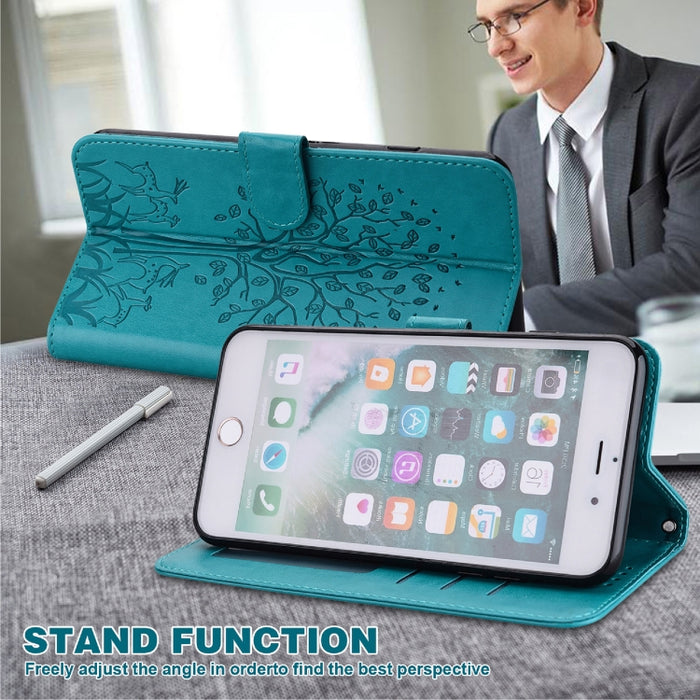 Estuche para teléfono de cuero con tapa prensada con patrón de árbol y ciervo, For Nokia 3.4 / 5.4, For Nokia G20 / G10 / 6.3, For Sony Xperia 10 III, For Xiaomi Redmi Note 10 Lite, For Xiaomi Redmi 9T / 9 Power, For Xiaomi Redmi 10                    ...
