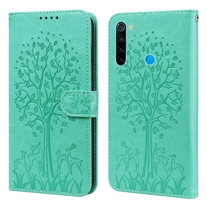Estuche para teléfono de cuero con tapa prensada con patrón de árbol y ciervo, For Nokia 3.4 / 5.4, For Nokia G20 / G10 / 6.3, For Sony Xperia 10 III, For Xiaomi Redmi Note 10 Lite, For Xiaomi Redmi 9T / 9 Power, For Xiaomi Redmi 10                    ...