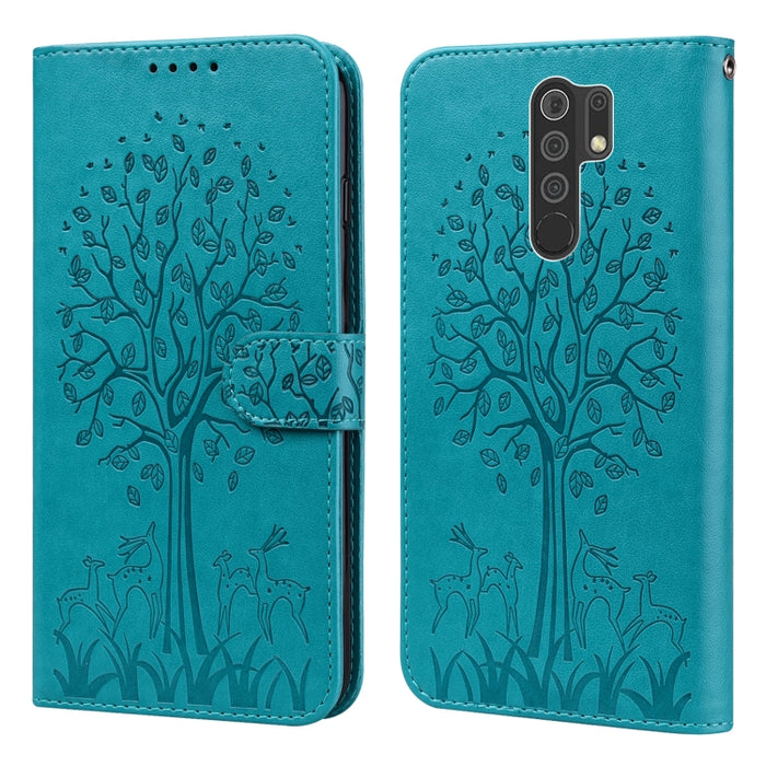 Estuche para teléfono de cuero con tapa prensada con patrón de árbol y ciervo, For Nokia 3.4 / 5.4, For Nokia G20 / G10 / 6.3, For Sony Xperia 10 III, For Xiaomi Redmi Note 10 Lite, For Xiaomi Redmi 9T / 9 Power, For Xiaomi Redmi 10                    ...