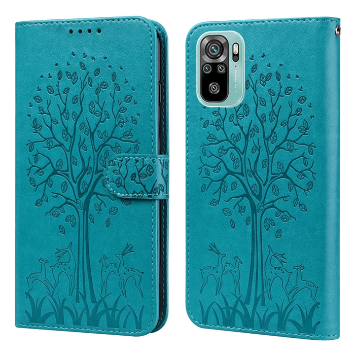 Estuche para teléfono de cuero con tapa prensada con patrón de árbol y ciervo, For Nokia 3.4 / 5.4, For Nokia G20 / G10 / 6.3, For Sony Xperia 10 III, For Xiaomi Redmi Note 10 Lite, For Xiaomi Redmi 9T / 9 Power, For Xiaomi Redmi 10                    ...
