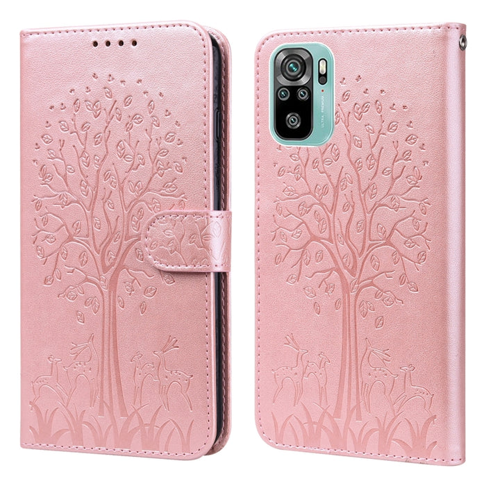 Estuche para teléfono de cuero con tapa prensada con patrón de árbol y ciervo, For Nokia 3.4 / 5.4, For Nokia G20 / G10 / 6.3, For Sony Xperia 10 III, For Xiaomi Redmi Note 10 Lite, For Xiaomi Redmi 9T / 9 Power, For Xiaomi Redmi 10                    ...