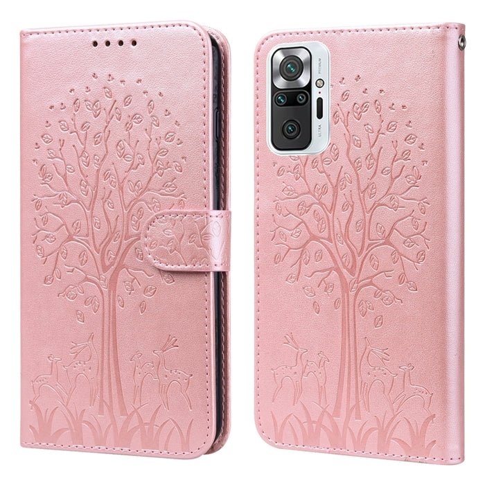 Estuche para teléfono de cuero con tapa prensada con patrón de árbol y ciervo, For Nokia 3.4 / 5.4, For Nokia G20 / G10 / 6.3, For Sony Xperia 10 III, For Xiaomi Redmi Note 10 Lite, For Xiaomi Redmi 9T / 9 Power, For Xiaomi Redmi 10                    ...