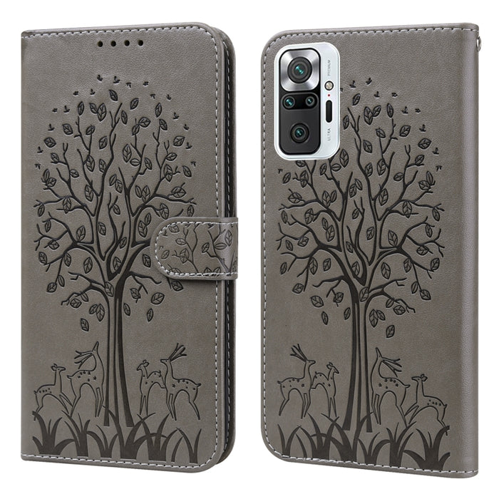 Estuche para teléfono de cuero con tapa prensada con patrón de árbol y ciervo, For Nokia 3.4 / 5.4, For Nokia G20 / G10 / 6.3, For Sony Xperia 10 III, For Xiaomi Redmi Note 10 Lite, For Xiaomi Redmi 9T / 9 Power, For Xiaomi Redmi 10                    ...