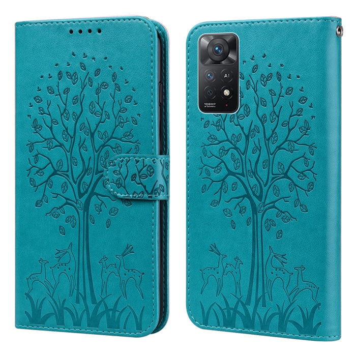 Estuche para teléfono de cuero con tapa prensada con patrón de árbol y ciervo, For Nokia 3.4 / 5.4, For Nokia G20 / G10 / 6.3, For Sony Xperia 10 III, For Xiaomi Redmi Note 10 Lite, For Xiaomi Redmi 9T / 9 Power, For Xiaomi Redmi 10                    ...