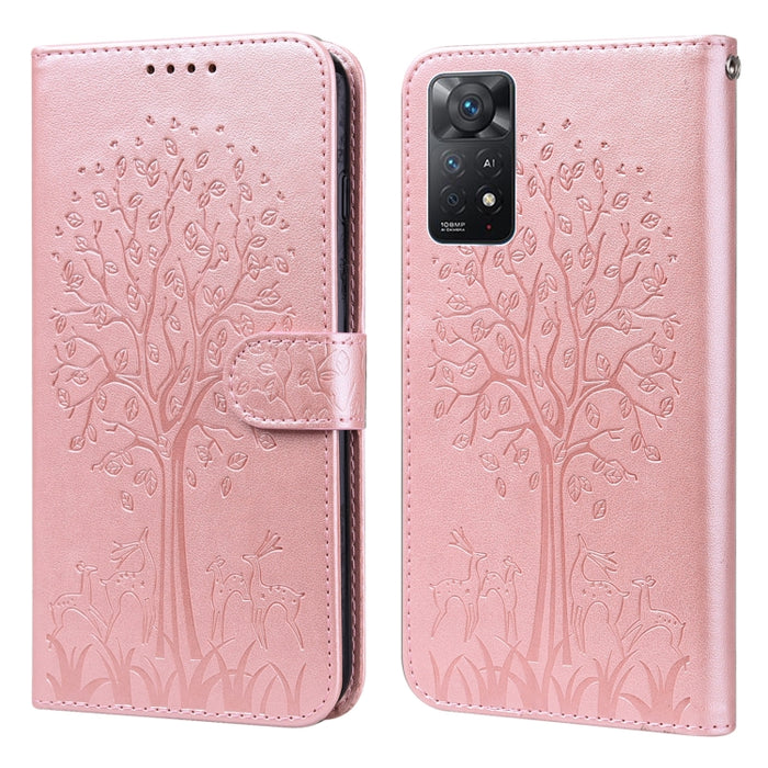 Estuche para teléfono de cuero con tapa prensada con patrón de árbol y ciervo, For Nokia 3.4 / 5.4, For Nokia G20 / G10 / 6.3, For Sony Xperia 10 III, For Xiaomi Redmi Note 10 Lite, For Xiaomi Redmi 9T / 9 Power, For Xiaomi Redmi 10                    ...