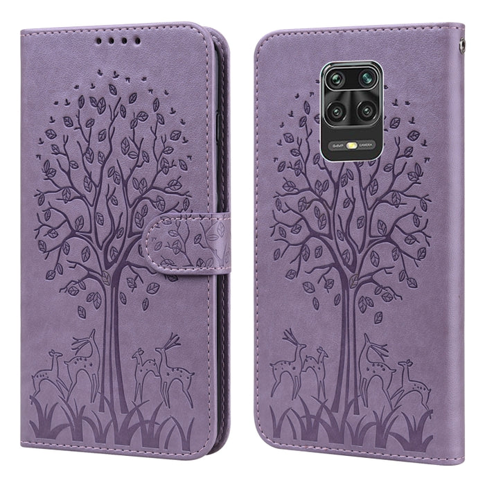 Estuche para teléfono de cuero con tapa prensada con patrón de árbol y ciervo, For Nokia 3.4 / 5.4, For Nokia G20 / G10 / 6.3, For Sony Xperia 10 III, For Xiaomi Redmi Note 10 Lite, For Xiaomi Redmi 9T / 9 Power, For Xiaomi Redmi 10                    ...