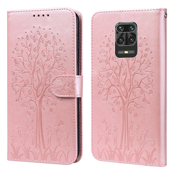 Estuche para teléfono de cuero con tapa prensada con patrón de árbol y ciervo, For Nokia 3.4 / 5.4, For Nokia G20 / G10 / 6.3, For Sony Xperia 10 III, For Xiaomi Redmi Note 10 Lite, For Xiaomi Redmi 9T / 9 Power, For Xiaomi Redmi 10                    ...