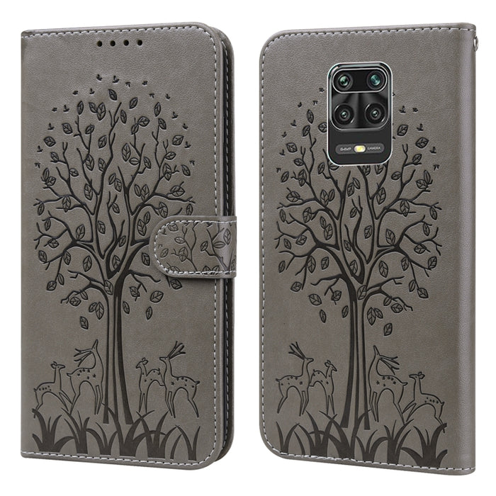 Estuche para teléfono de cuero con tapa prensada con patrón de árbol y ciervo, For Nokia 3.4 / 5.4, For Nokia G20 / G10 / 6.3, For Sony Xperia 10 III, For Xiaomi Redmi Note 10 Lite, For Xiaomi Redmi 9T / 9 Power, For Xiaomi Redmi 10                    ...
