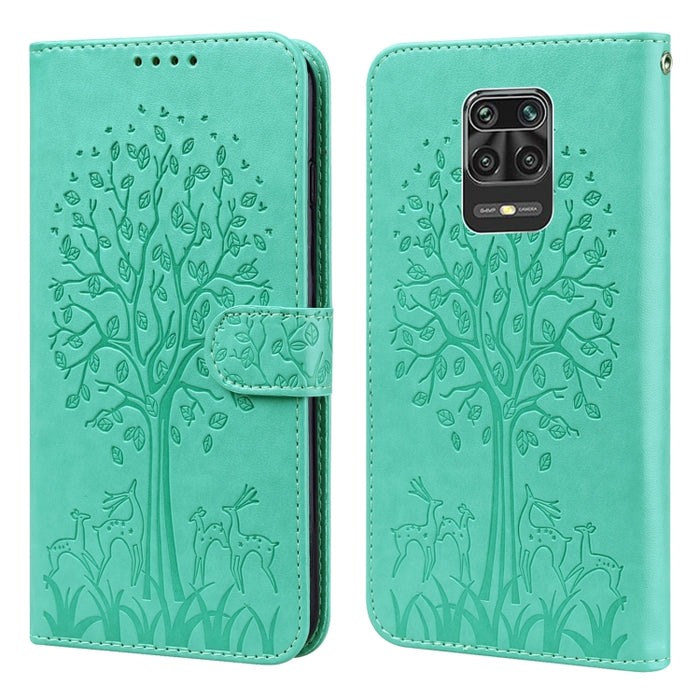 Estuche para teléfono de cuero con tapa prensada con patrón de árbol y ciervo, For Nokia 3.4 / 5.4, For Nokia G20 / G10 / 6.3, For Sony Xperia 10 III, For Xiaomi Redmi Note 10 Lite, For Xiaomi Redmi 9T / 9 Power, For Xiaomi Redmi 10                    ...