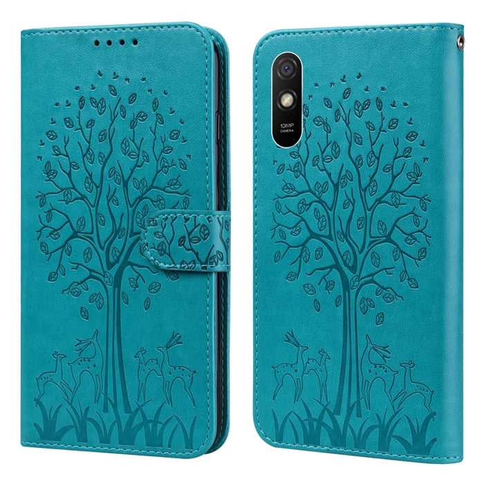 Estuche para teléfono de cuero con tapa prensada con patrón de árbol y ciervo, For Nokia 3.4 / 5.4, For Nokia G20 / G10 / 6.3, For Sony Xperia 10 III, For Xiaomi Redmi Note 10 Lite, For Xiaomi Redmi 9T / 9 Power, For Xiaomi Redmi 10                    ...