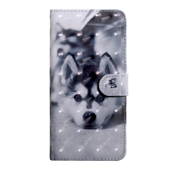 Estuche para teléfono de cuero con dibujo coloreado con patrón de pintura 3D