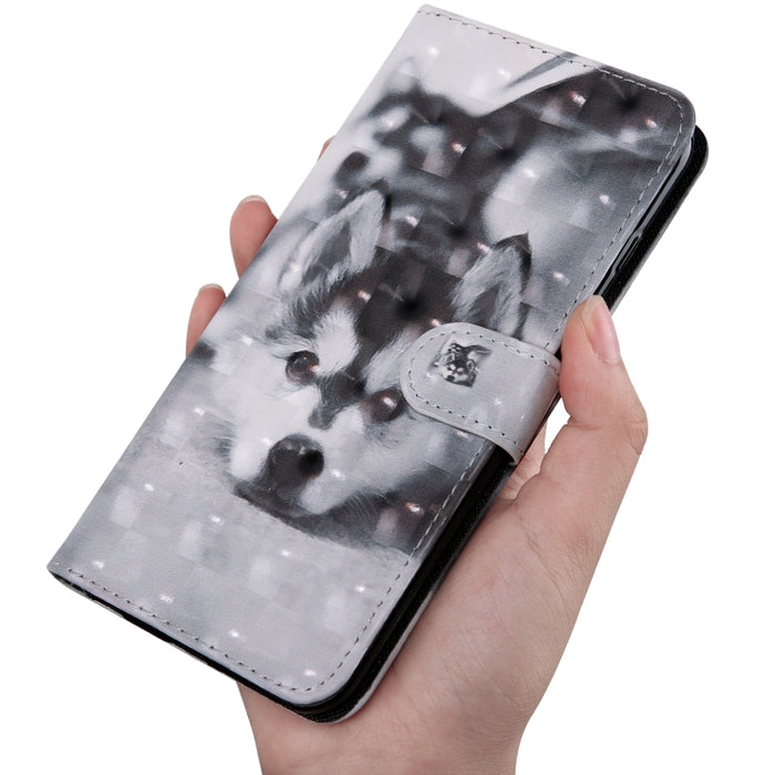 Estuche para teléfono de cuero con dibujo coloreado con patrón de pintura 3D