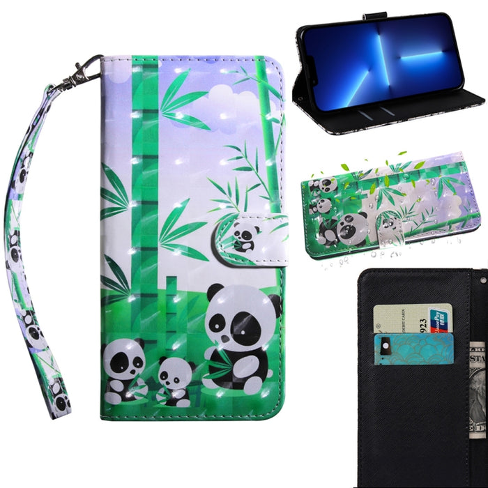 Estuche para teléfono de cuero con dibujo coloreado con patrón de pintura 3D