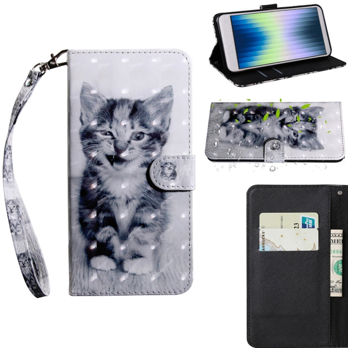 Estuche para teléfono de cuero con dibujo coloreado con patrón de pintura 3D