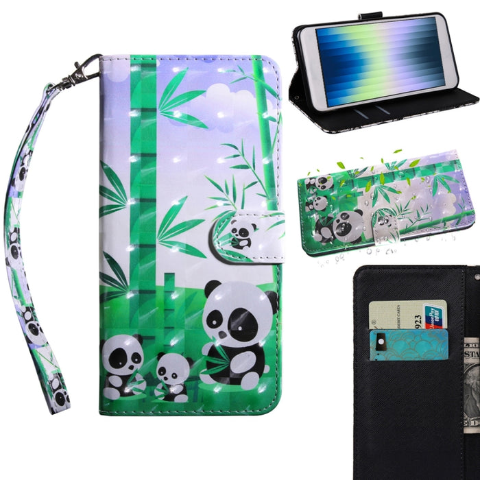 Estuche para teléfono de cuero con dibujo coloreado con patrón de pintura 3D