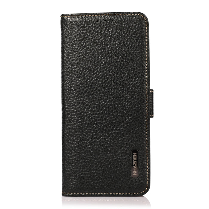 KHAZNEH Side-Magnetic Litchi Genuine Leather RFID Phone Case, For Xiaomi Poco X4 Pro 5G, For OPPO Find X5 Pro, For TCL 30 5G / 30 Plus 5G, For Wiko Y52, For OPPO Find X5, For Xiaomi Redmi K40S 5G