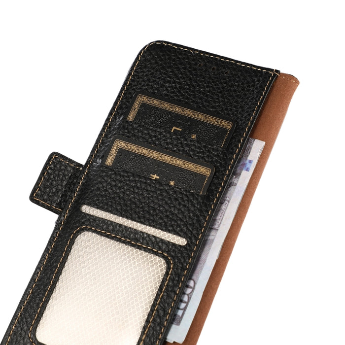 KHAZNEH Side-Magnetic Litchi Genuine Leather RFID Phone Case, For Xiaomi Poco X4 Pro 5G, For OPPO Find X5 Pro, For TCL 30 5G / 30 Plus 5G, For Wiko Y52, For OPPO Find X5, For Xiaomi Redmi K40S 5G