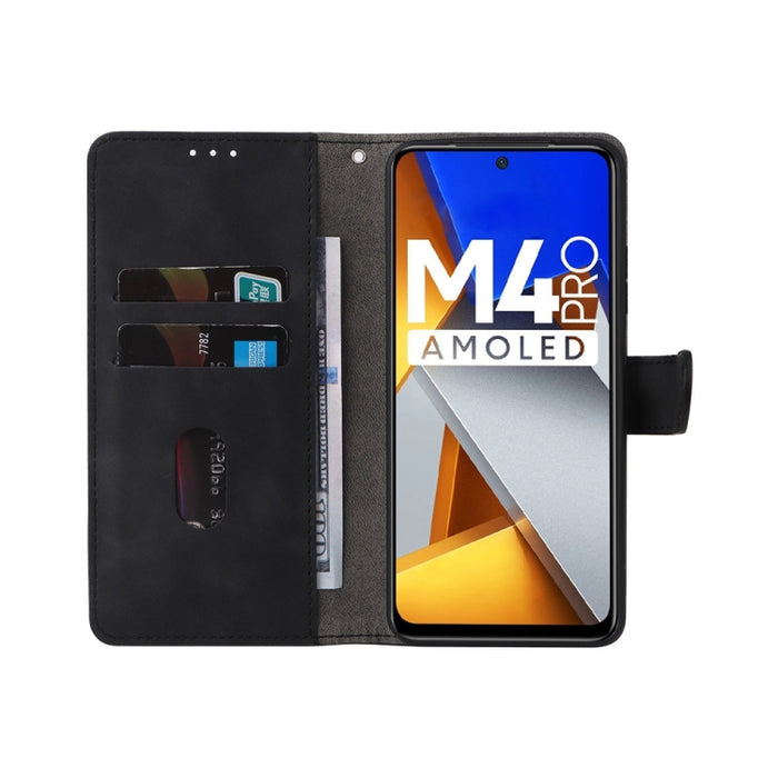 Estuche para teléfono de cuero con tapa magnética Skin Feel, For Xiaomi Poco M4 Pro 4G, For OnePlus Nord CE 2 5G