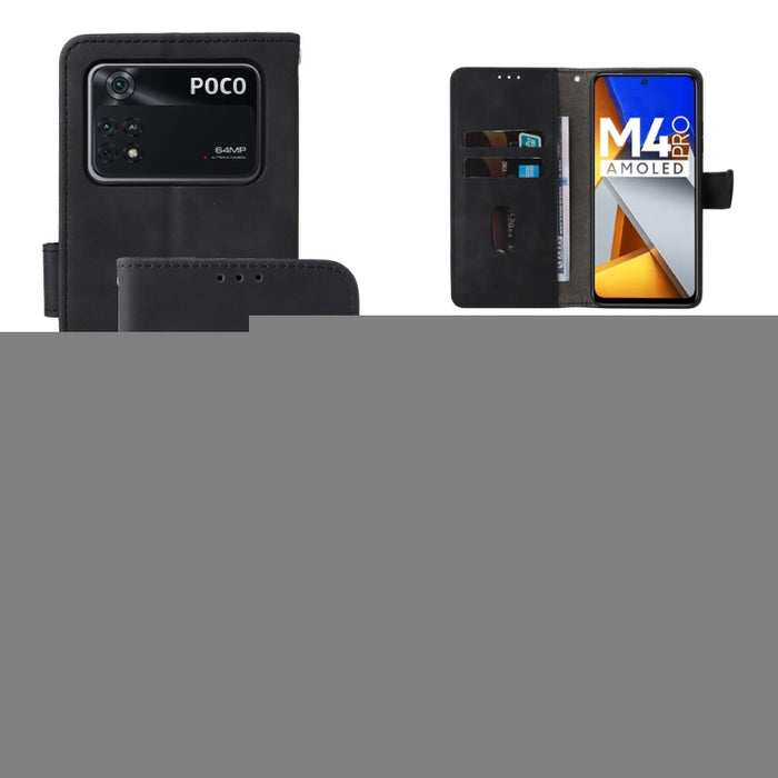 Estuche para teléfono de cuero con tapa magnética Skin Feel, For Xiaomi Poco M4 Pro 4G, For OnePlus Nord CE 2 5G