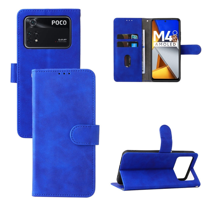 Estuche para teléfono de cuero con tapa magnética Skin Feel, For Xiaomi Poco M4 Pro 4G, For OnePlus Nord CE 2 5G
