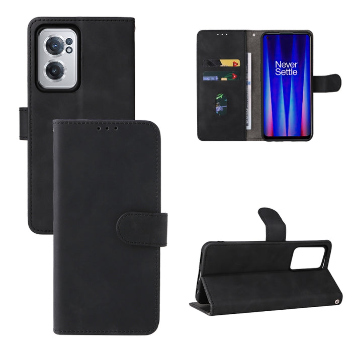 Estuche para teléfono de cuero con tapa magnética Skin Feel, For Xiaomi Poco M4 Pro 4G, For OnePlus Nord CE 2 5G