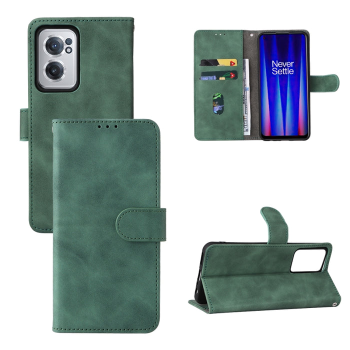 Estuche para teléfono de cuero con tapa magnética Skin Feel, For Xiaomi Poco M4 Pro 4G, For OnePlus Nord CE 2 5G