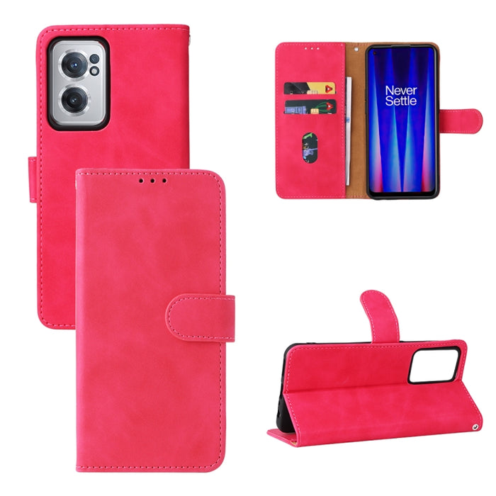 Estuche para teléfono de cuero con tapa magnética Skin Feel, For Xiaomi Poco M4 Pro 4G, For OnePlus Nord CE 2 5G