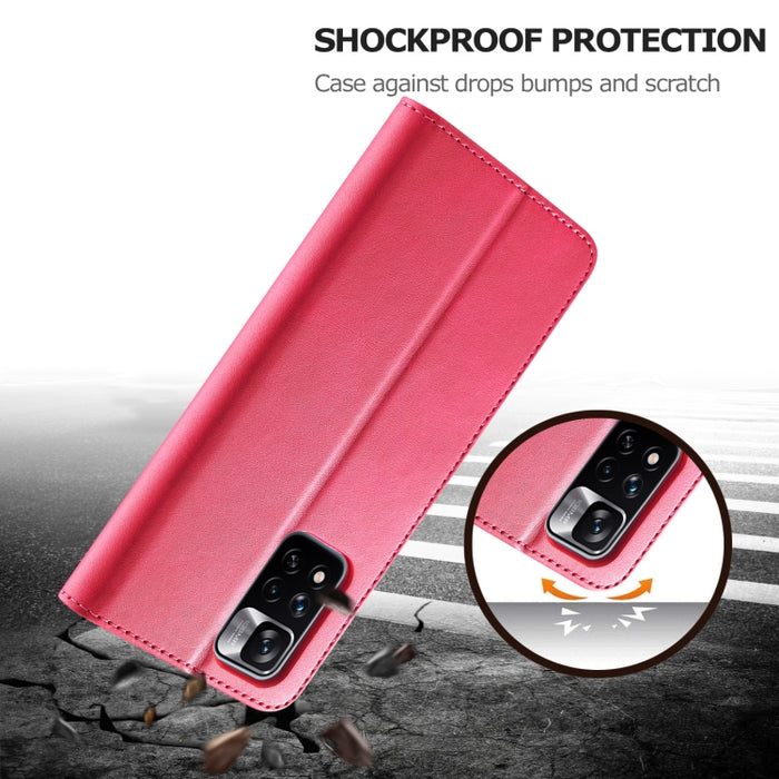 LC.IMEEKE Estuche para teléfono de cuero con textura de becerro, For Xiaomi Redmi Note 11 Pro+ 5G International Version