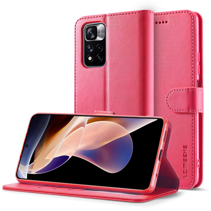 LC.IMEEKE Estuche para teléfono de cuero con textura de becerro, For Xiaomi Redmi Note 11 Pro+ 5G International Version