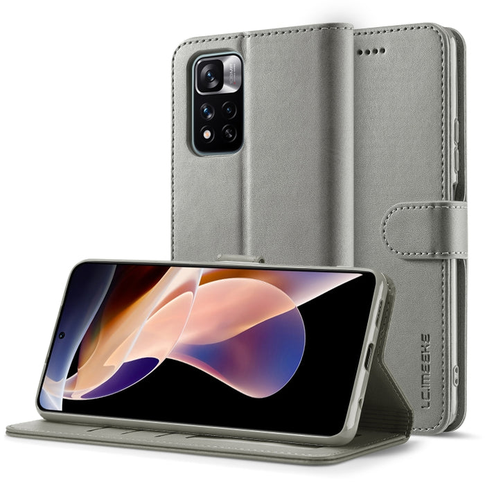 LC.IMEEKE Estuche para teléfono de cuero con textura de becerro, For Xiaomi Redmi Note 11 Pro+ 5G International Version