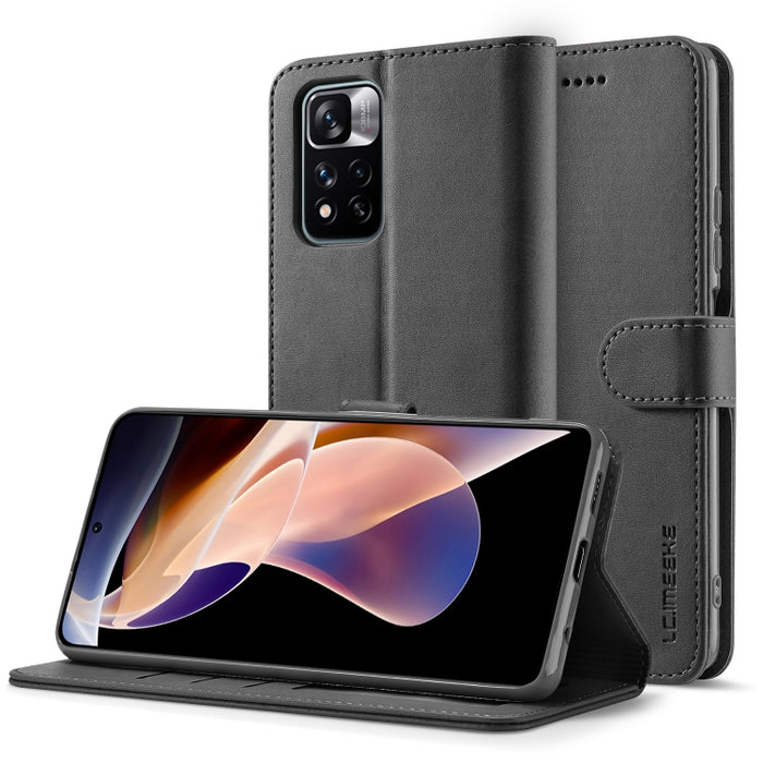 LC.IMEEKE Estuche para teléfono de cuero con textura de becerro, For Xiaomi Redmi Note 11 Pro+ 5G International Version