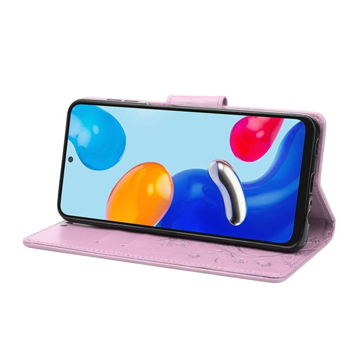 Estuche para teléfono de cuero con tapa y patrón de mariposa en relieve, For Xiaomi Redmi Note 11 4G / Note 11S, For Xiaomi Poco X4 Pro 5G