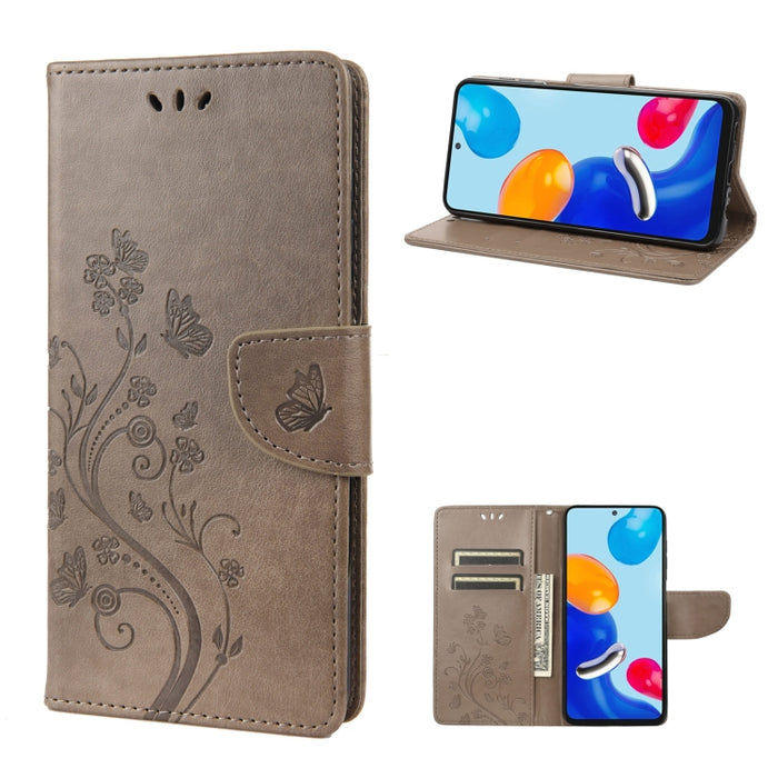 Estuche para teléfono de cuero con tapa y patrón de mariposa en relieve, For Xiaomi Redmi Note 11 4G / Note 11S, For Xiaomi Poco X4 Pro 5G