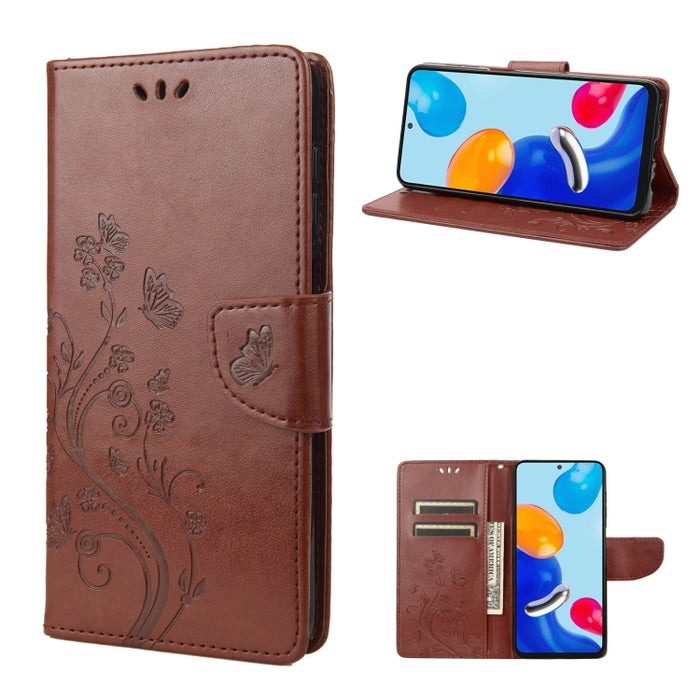 Estuche para teléfono de cuero con tapa y patrón de mariposa en relieve, For Xiaomi Redmi Note 11 4G / Note 11S, For Xiaomi Poco X4 Pro 5G
