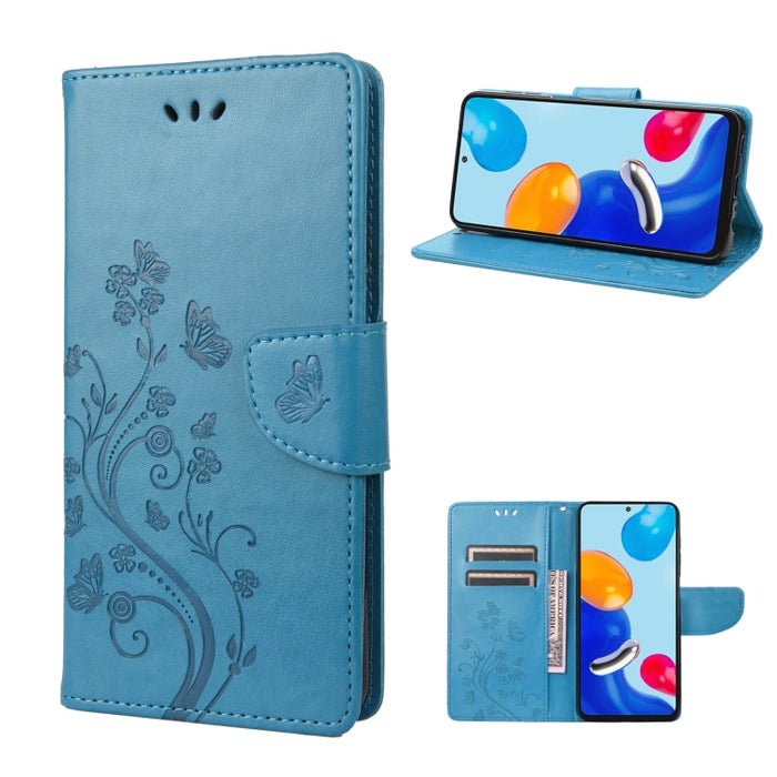 Estuche para teléfono de cuero con tapa y patrón de mariposa en relieve, For Xiaomi Redmi Note 11 4G / Note 11S, For Xiaomi Poco X4 Pro 5G