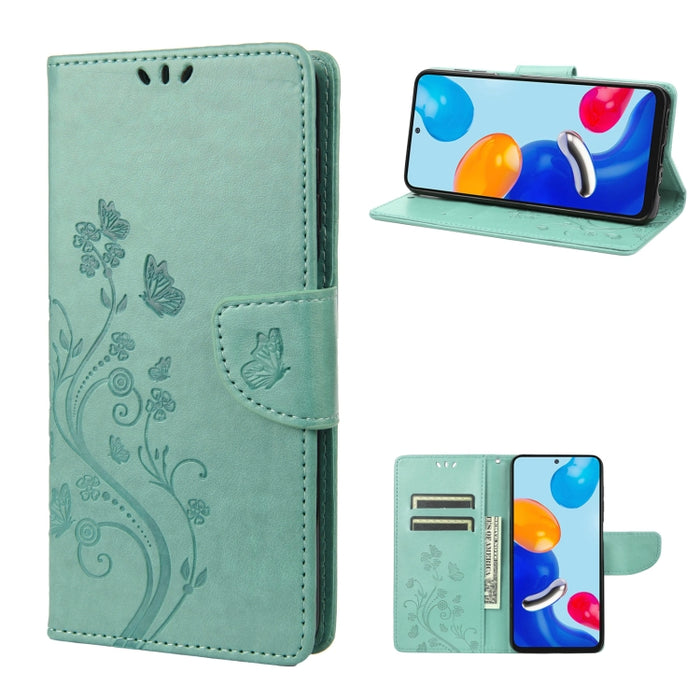 Estuche para teléfono de cuero con tapa y patrón de mariposa en relieve, For Xiaomi Redmi Note 11 4G / Note 11S, For Xiaomi Poco X4 Pro 5G